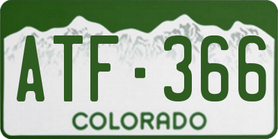 CO license plate ATF366