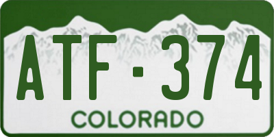 CO license plate ATF374