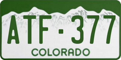 CO license plate ATF377