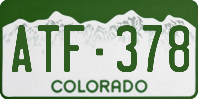 CO license plate ATF378