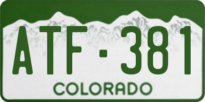 CO license plate ATF381