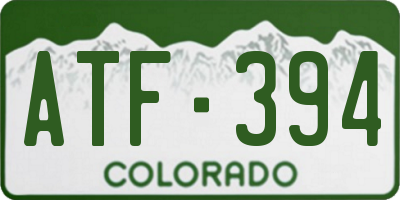 CO license plate ATF394
