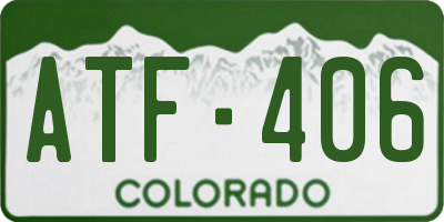 CO license plate ATF406