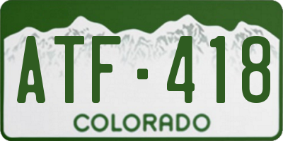 CO license plate ATF418
