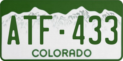 CO license plate ATF433