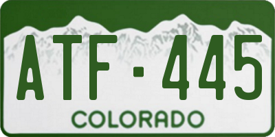 CO license plate ATF445