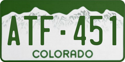 CO license plate ATF451