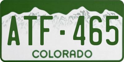 CO license plate ATF465