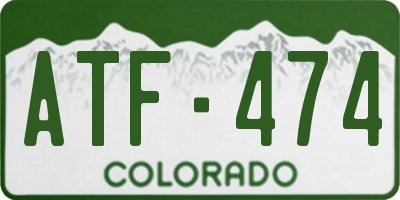 CO license plate ATF474