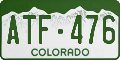 CO license plate ATF476