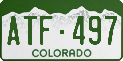 CO license plate ATF497