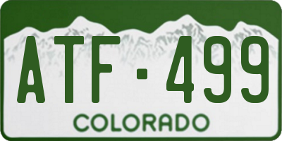 CO license plate ATF499