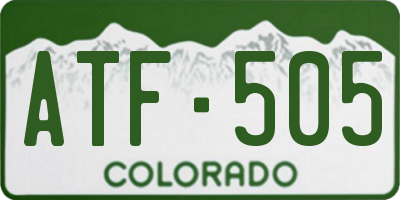 CO license plate ATF505