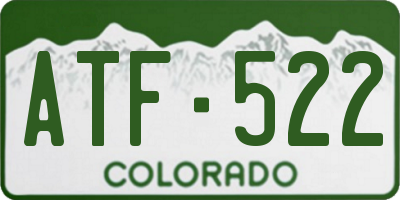 CO license plate ATF522