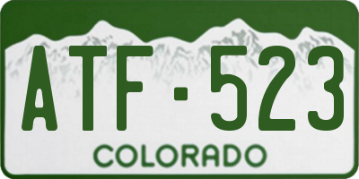 CO license plate ATF523