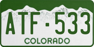 CO license plate ATF533