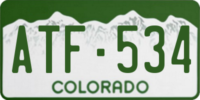 CO license plate ATF534