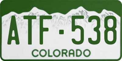 CO license plate ATF538
