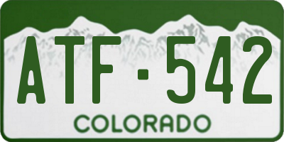 CO license plate ATF542