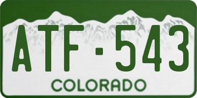 CO license plate ATF543