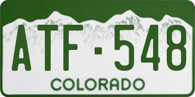 CO license plate ATF548