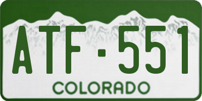 CO license plate ATF551