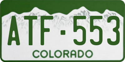 CO license plate ATF553