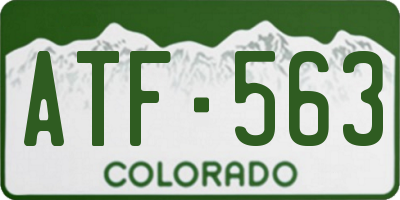 CO license plate ATF563