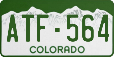 CO license plate ATF564