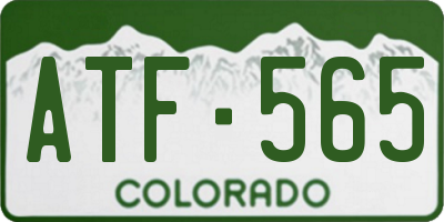 CO license plate ATF565