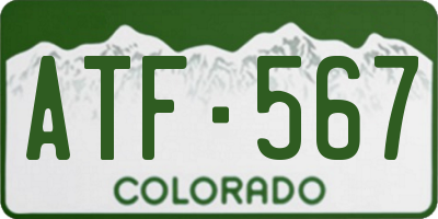 CO license plate ATF567