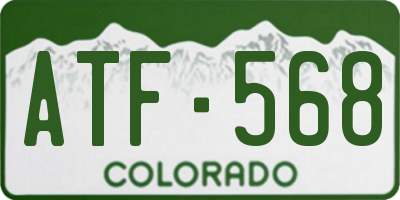 CO license plate ATF568