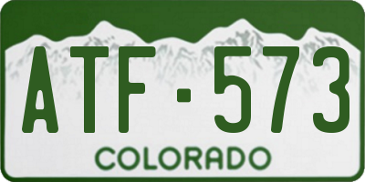 CO license plate ATF573