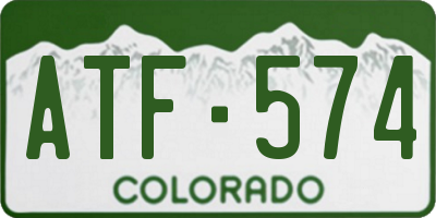 CO license plate ATF574