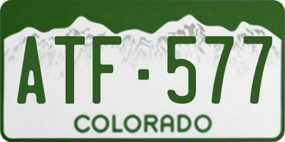 CO license plate ATF577