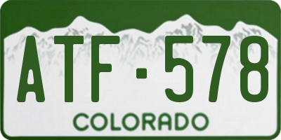 CO license plate ATF578