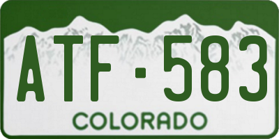 CO license plate ATF583