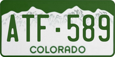 CO license plate ATF589