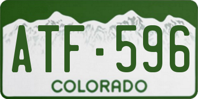 CO license plate ATF596