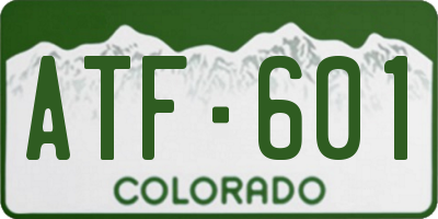 CO license plate ATF601