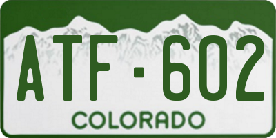 CO license plate ATF602