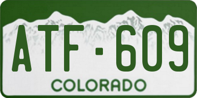 CO license plate ATF609