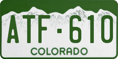 CO license plate ATF610