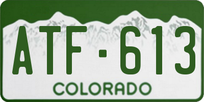 CO license plate ATF613