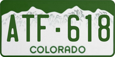 CO license plate ATF618