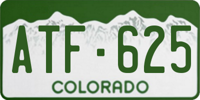 CO license plate ATF625