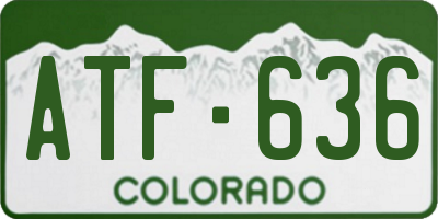 CO license plate ATF636