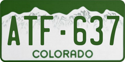 CO license plate ATF637