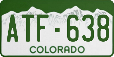 CO license plate ATF638