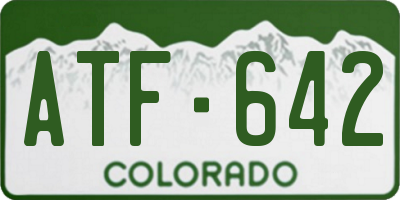 CO license plate ATF642